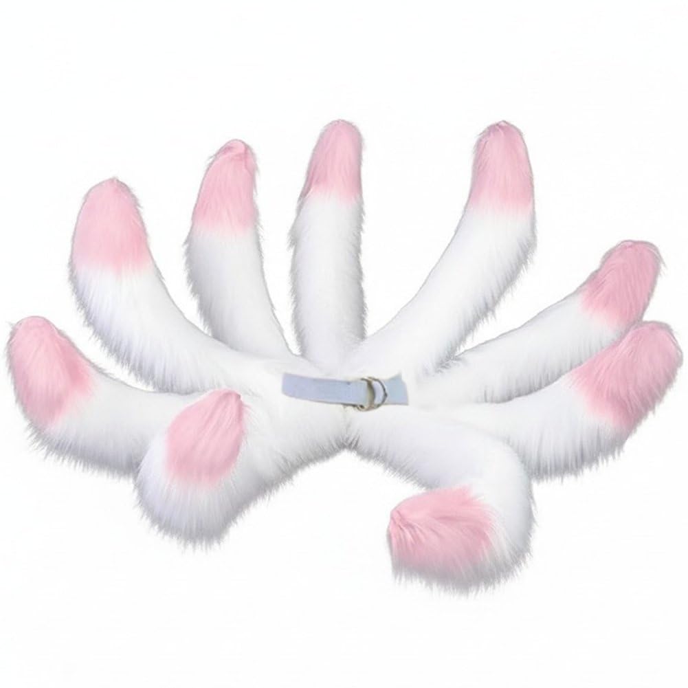 Luxylei Plush Tail, Nine Tailed Tail Props Adult Fancy Dress Halloween Cosplay Costume Accessories