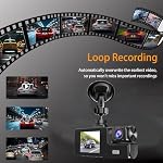 1080P Dual Dash Camera for Car Front and Inside Dashcam Car Security Video Recorder,170°Wide Angle Vehicle Cam,WDR,G-Sensor,2’’ IPS Screen,Loop Recording,Night Vision (Dual Dash Cam Without Card)