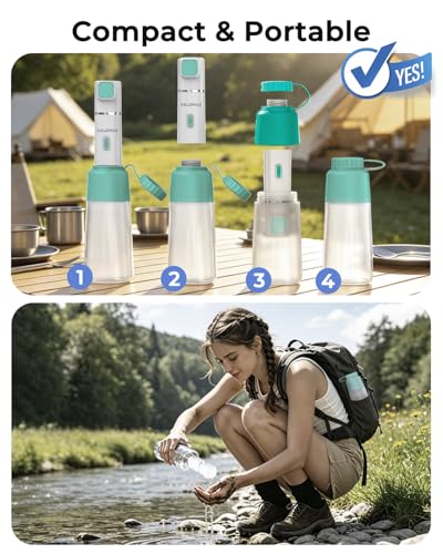Image of VELOMAX Portable Bidet with 450ML Detachable Bottle, Rechargeable Jet Spray for Travel & Toilet 2 Pressure Modes IPX7 Waterproof Electric Sprayer with 830mAh Battery for Men, Women, Postpartum(Green)