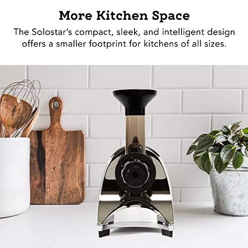 Tribest Solostar Ss-4250-B Horizontal Horizontal Slow Masticating Juicer, Single Auger Cold Press Juicer & Juice Extractor, Chrome #TOP5