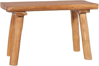 vidaXL Solid Teak Wood Garden Bench Patio Yard Outdoor Hall Wooden Furniture Seat Chair Plant Stand Dining Bench Living Room 80 cm