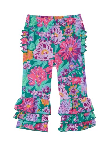 Image of RuffleButts Baby /Toddler Girls Stretchy Flare Pants w /Ruffles