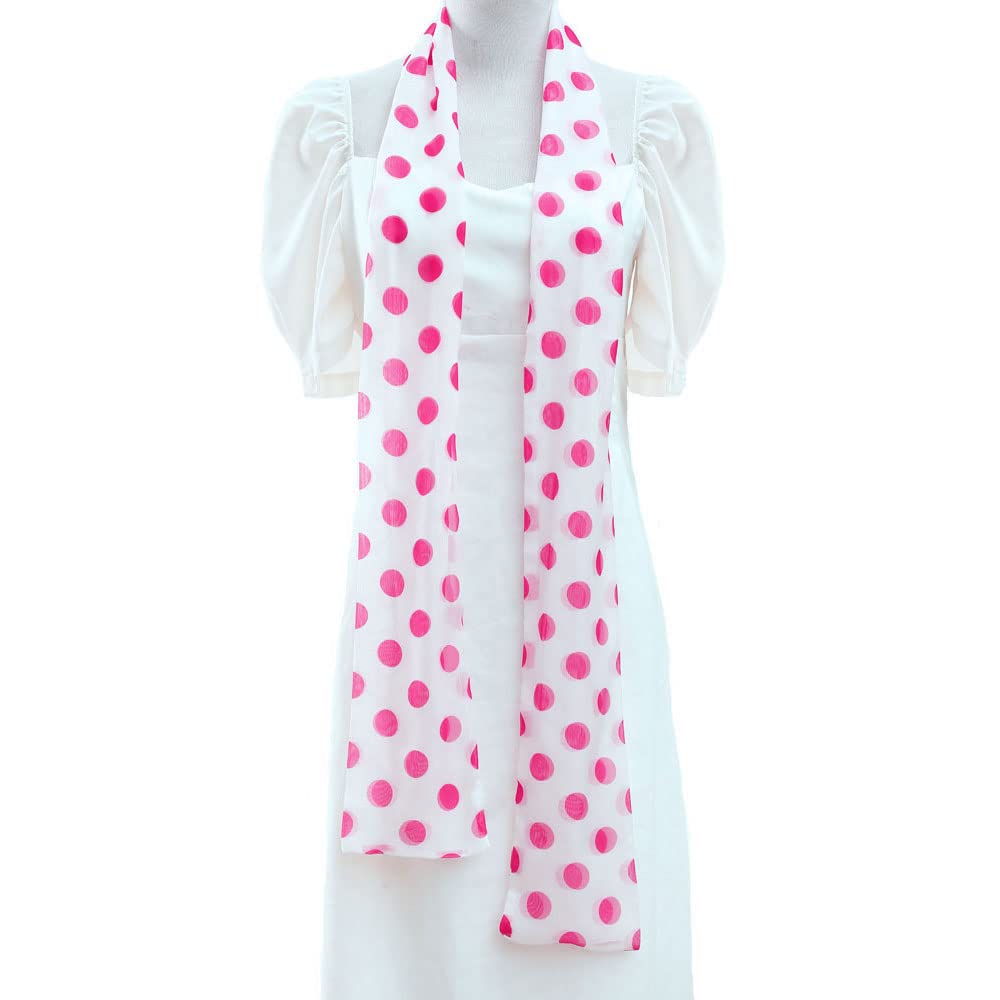 LIXNRECE Women’s Costume Pink Polka Dot Scarf and Blue Glasses for Halloween Cosplay Costume