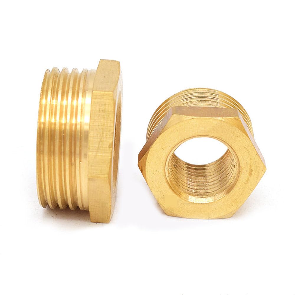 Adaptador de latón Reductor Casquillo Hexagonal Conector Macho a Hembra Agua 1/8 quot; 1/4" 3/8" 1/2" 3/4" 1", F03 a M06