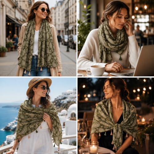 Image of FAIRYGATE Scarves & Shawls for Women Fashion Oversize Blanket Scarf with Fringes XXL Scarf