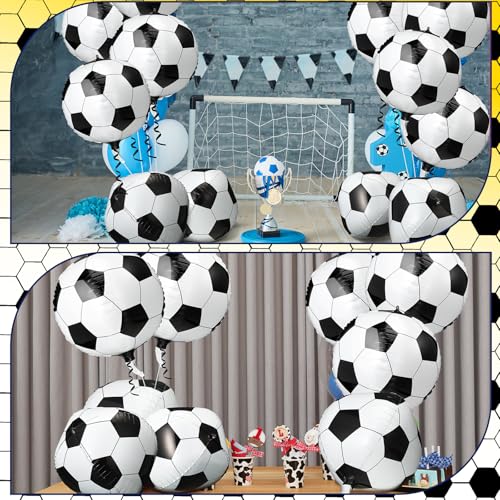 Hungdao 24 Pcs Soccer Balloons 22 Inch Black White Latex Soccer Party Balloons Decorations Supplies Football Lover Sport Theme Birthday Party Decor Favors - Thumbnail 3