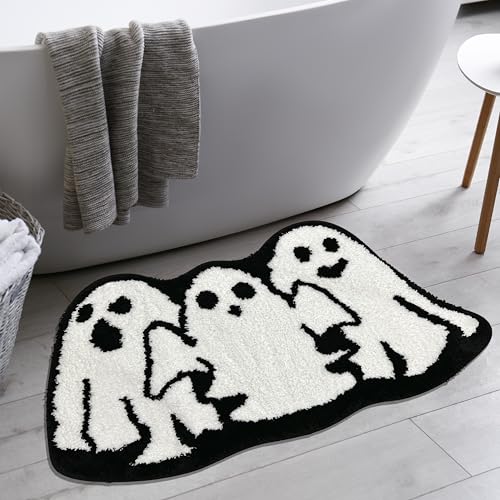 Casasphere Geister-Badezimmerteppich, Halloween-Badematte, rutschfester Badteppich, maschinenwaschbar, Gothic-Teppich, 78,9 x 50,8 cm… – Ansicht 1