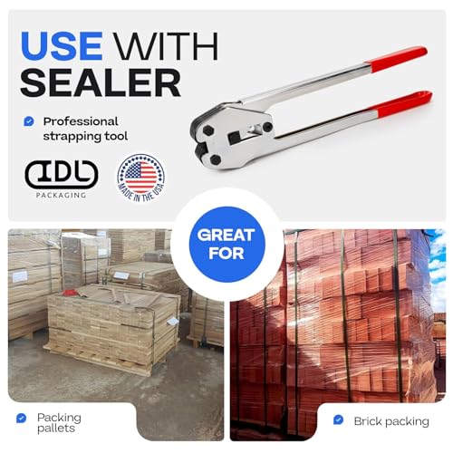 Image of IDL Packaging Open (Snap-On) Seals of 1.25 inch Length for 1 /2 inch Strap Width Polypropylene (PP) Strapping (Pack of 200) - Strong Metal Clips with Superior Holding Power