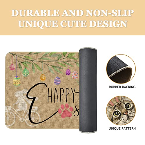 Roszwtit-Happy-Easter-Door-Mat-30-X-17-Inch-Easter-Cat-Bunny-Doormat-Indoor-Outdoor-Entrance-Floor-Rug-Non-Slip-Spring-Easter-Decor-Low-Profile-Welcome-Mats Roszwtit Happy Easter Door Mat 30 X 17 Inch Easter Cat Bunny Doormat Indoor Outdoor Entrance Floor Rug Non Slip Spring Easter Decor Low Profile Welcome Mats