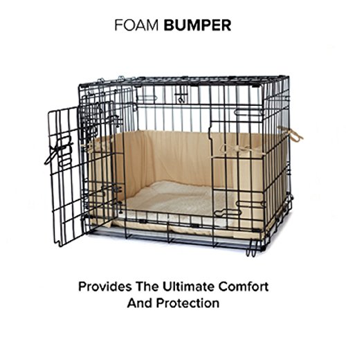 Pet Dreams Complete 3 Piece Crate Bedding Set! The Original Crate Cover, Crate Pad And Crate Bumper For Double Door Dog Crate. X-Large Fits 42" Midwest Crate - Khaki #TOP4