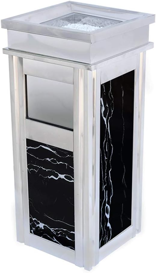 Waste Bins,Outdoor Ashtray Indoor and Outdoor Trash Cans Outdoor/Indoorgregate Panel Trash Can with Ash Urn, Decofluted Panels, Stainless Steel Ashtray, Weather Resistant/a/UPR Oni
