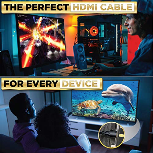 Image of PowerBear 4K HDMI Cable 20 ft 1 Pack Long Hdmi Cable, Braided Nylon & Gold Connectors, 4K @ 60Hz, Ultra HD, 2K, 1080P, ARC & CL3 Rated | for Laptop, Monitor, PS5, PS4, Xbox One, Fire TV, & More