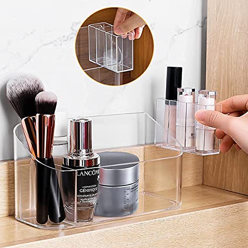 M MUNCASO Makeup Organiser,Cosmetics Organiser Skincare Storage Organiser MakeupTray Bathroom Cabinet with 9 Compartments 2 Removable Dividers (20 x 10 x 8.6CM) - Image 2