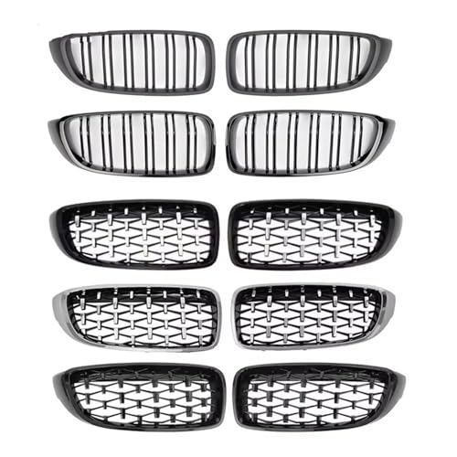 Parachoques delantero racing grill estilo diamantes para modelos de coche 2012-2019 4