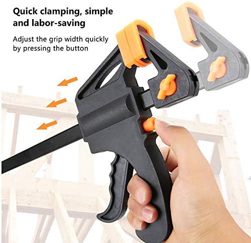 KAHEIGN 6Pcs Quick Grip Klemmen Schnellgriffklemmen, 4-Zoll Ratschenstangenklemmen Einhandstangenklemme für Holz Schnelle und einfache Klemmung