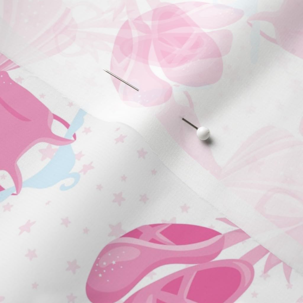 Spoonflower Fabric - Ballerina Tutu Pink Girl Ballet Nursery Printed on Chiffon Fabric by The Yard - Sewing Fashion Apparel Dresses Home Decor