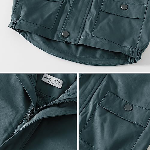 Image of Volunboy Toddler Boys Windbreaker Casual Outerwear Kids Lightweight Zip Hooded Jacket Baby Cute Dust Coat