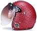 Casco Aperto in Pelle Vintage Con Visiera a Bolle Caschi Da Moto Jet Casco 3/4 Per Adulti Approvato ECE Casco a Mezza Copertura Per Uomini E Donne Ciclomotore Scooter Cruiser 1,XXL(63-64CM)