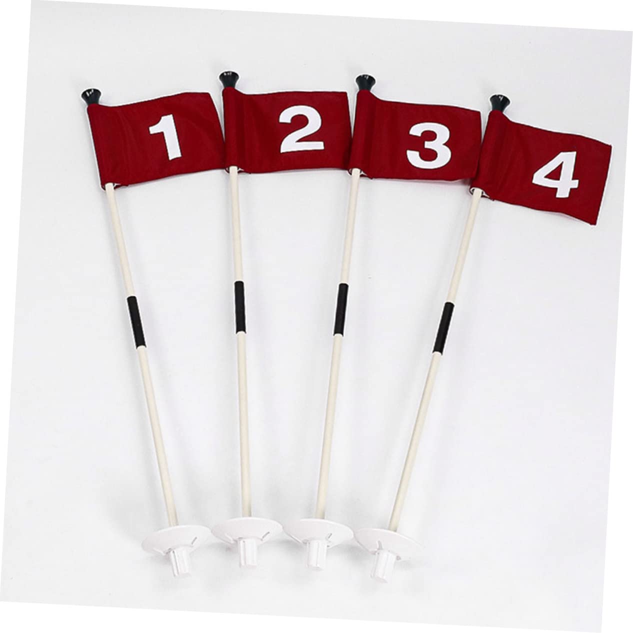 BESPORTBLE Set Bandiere da Golf Numeri, Asta e Base Resistente al Drenaggio, Leggerezza e Compattezza per Allenamento Putting in Campo Pratica Golfista
