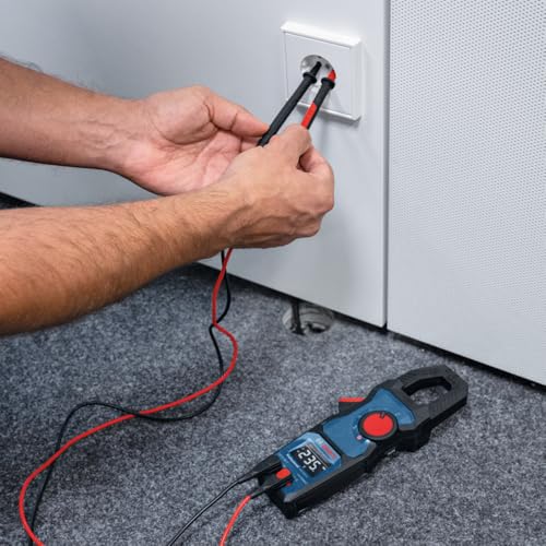 Bosch Professional Pince ampèremétrique GMC 600-15 (Pince ampèremétrique TRUE RMS, courant alternatif jusqu’à 600 A, tension jusqu’à 600 V AC/DC, 2 x 1,5 V LR06 (AA), bandes de mesure MS 90, housse)