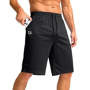 G Gradual Men’s Athletic Shorts with Pockets 11″ Long Basketball Shorts Lightweight Quick Dry Gym Workout Shorts for Men