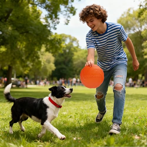 3 Stück Frisbee Hund Gummi 15cm Dog Disc Hundefrisbee Hunde Frisbee Scheibe für Werfen & Fangen, Target Bodentarget Hund Hundespielzeug Frisbees zum Apportieren für Hundetraining und Spielspaß