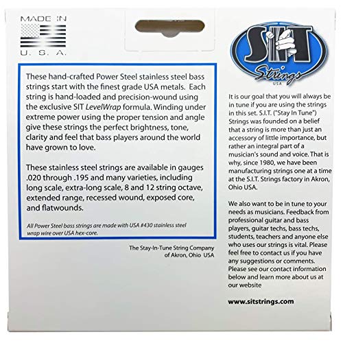 Sit Strings Psr545125L Stainless Steel Bass Guitar Strings, 5-String Light #TOP1