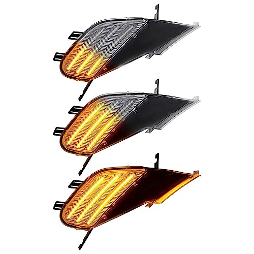 YUANFU Lot de 2 clignotants latéraux dynamiques à LED pour Porsche Cayenne 955 2003-2006 OEM # 95563103301 (Coque transparente)