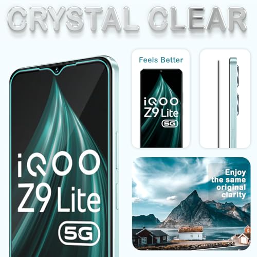 Image of Edge To Edge Screen Protector Tempered Glass For Iqoo Z9 Lite 5G / For Iqoo Z9 Lite 5G Cellphone Tempered Glass With Easy Installation Kit