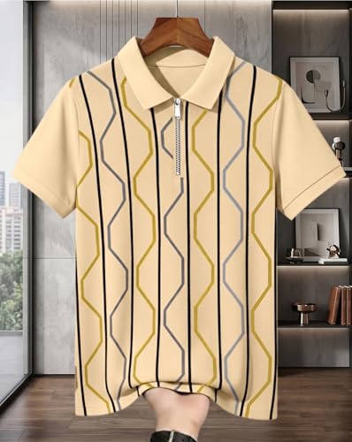 Image of AUSK Men's Polo T-Shirt & Track Pant Co-Ord Set | Cotton Blend Regular Fit Half Sleeve Polo Neck Tshirt with Elastic Waist Track Pant | Casual Lounge, Travel & Weekend Wear Outfit Set for Men