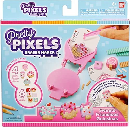 Bandai - Pretty Pixels - Krazy Pixels - Fabrique à gommes - Set de démarrage - Thème friandises - Loisirs créatifs - 38522