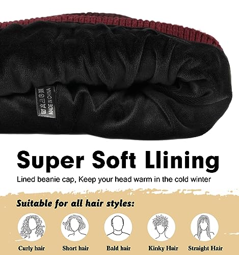Image of Wmcaps Winter Beanie for Men Women, Fleece Lined Beanie Soft Warm Knit Hat Ski Stocking Cuffed Cap