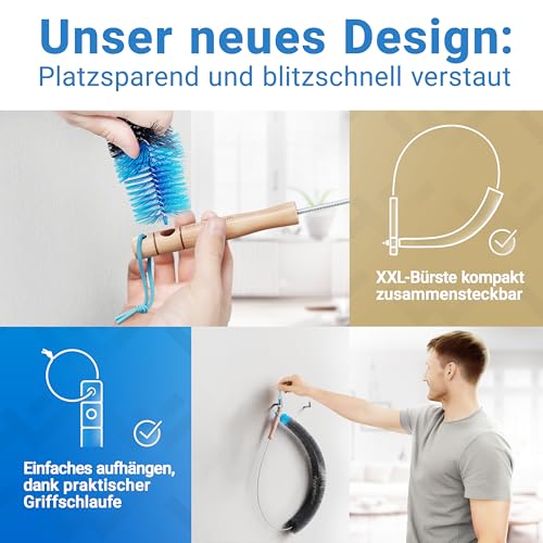 LOBENSWERK Heizkörperbürste 2.0 [120cm - Schwarz] aus tierfreien Nylonborsten - Heizungsbürste… – Ansicht 4