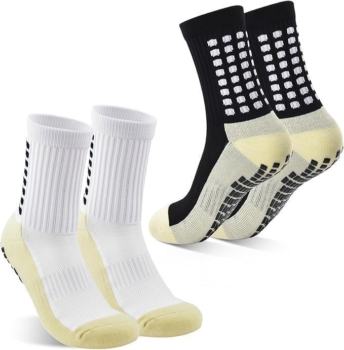 cpd empire 1 Pairs Athletic Non-slip Football Socks for Men Women, Anti-Slip Calf Size Cushioned, Breathable, Cotton, Grip Sports Crew Sock for Soccer, Rugby, Cricket, Yoga (Multicolor)-picture-34