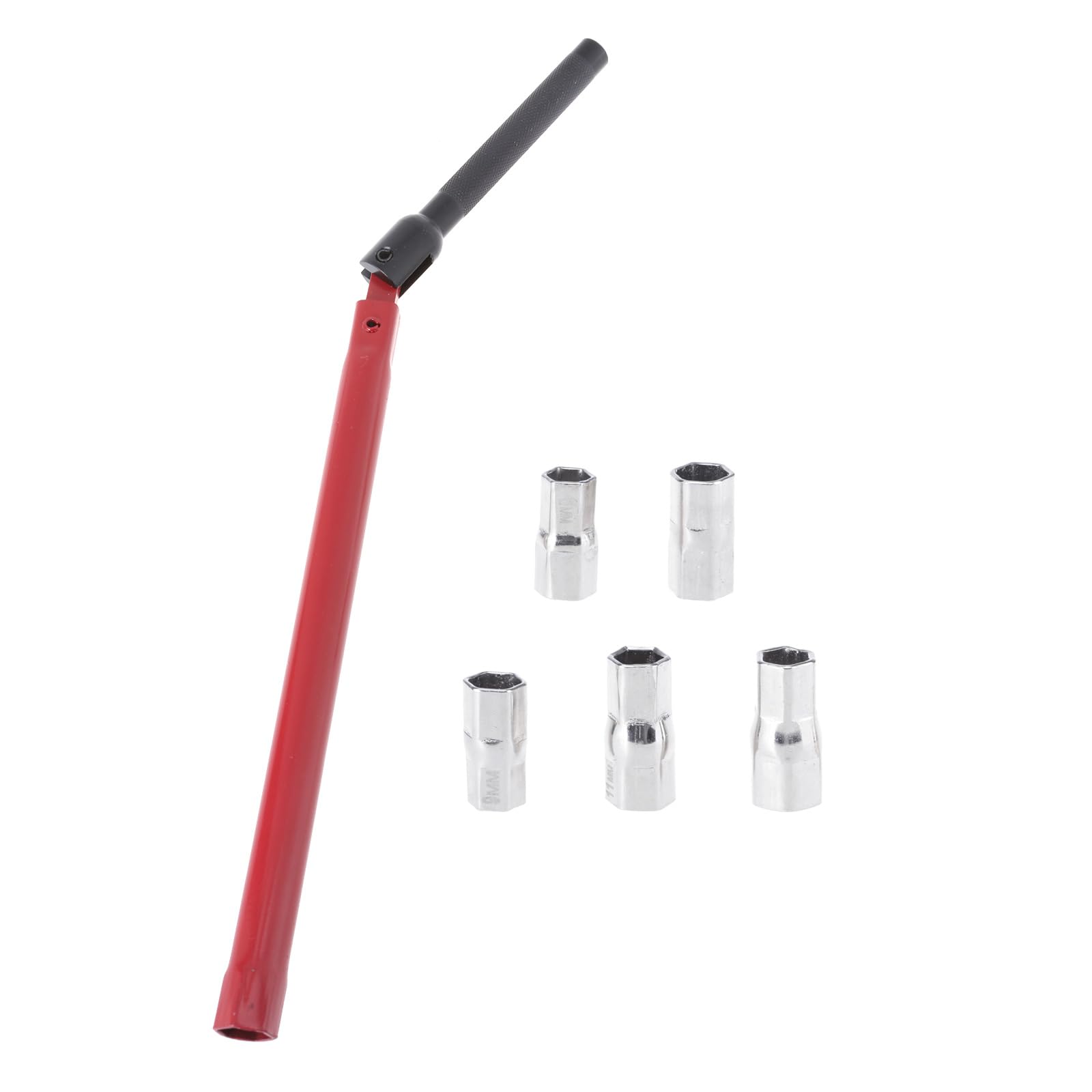 YWLUUOO Faucet Wrench Carbon Steel Plumbers Socket Wrench with 5 Socket and Chucks Tap Back Nut Sink Basin Tap Tool for Sink Faucet