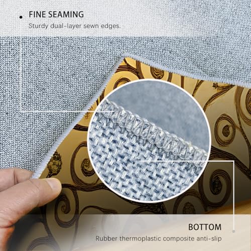 Tapis antidérapant et lavable à motif en spirale abstrait - 7