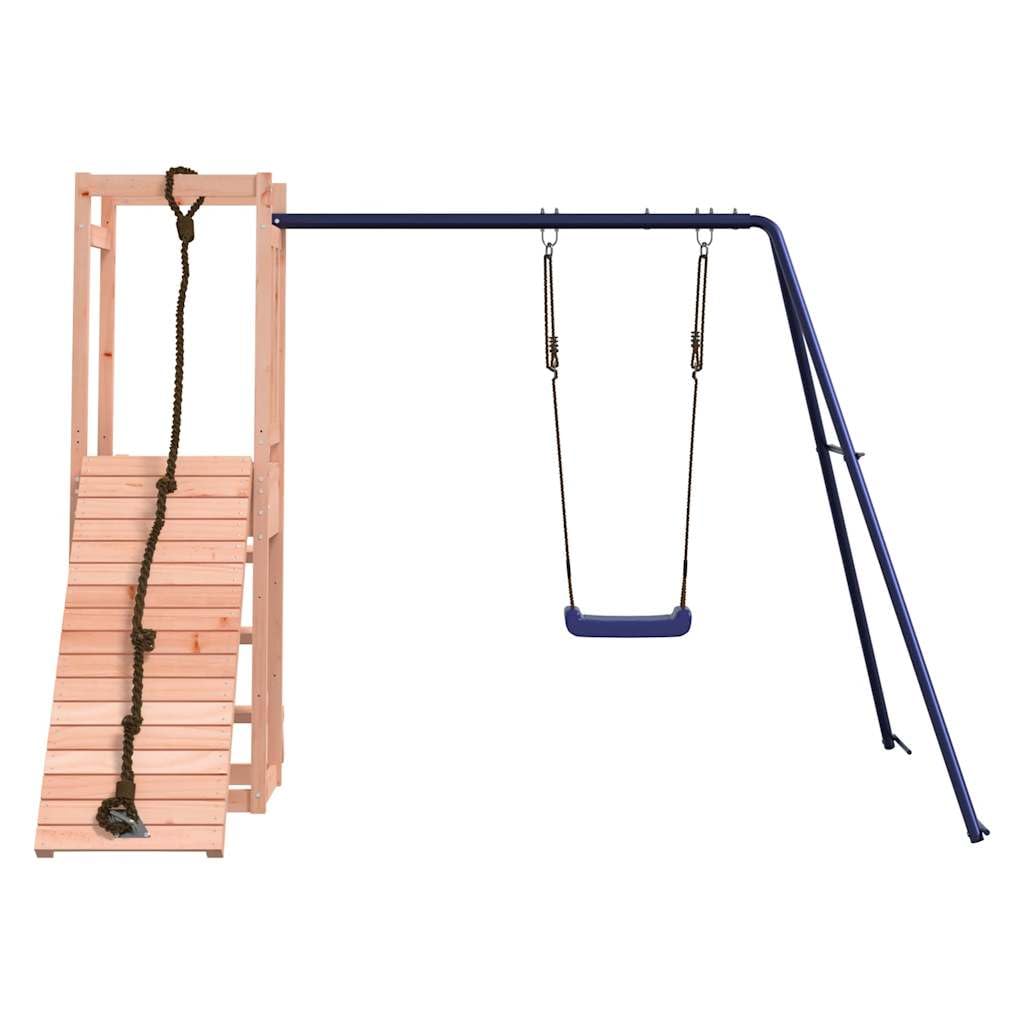 vidaXL Parque Infantil de Exterior Madera Maciza Douglas, Juego de Columpios de jardín, casa de Juegos con Columpio, Parque Infantil de Madera