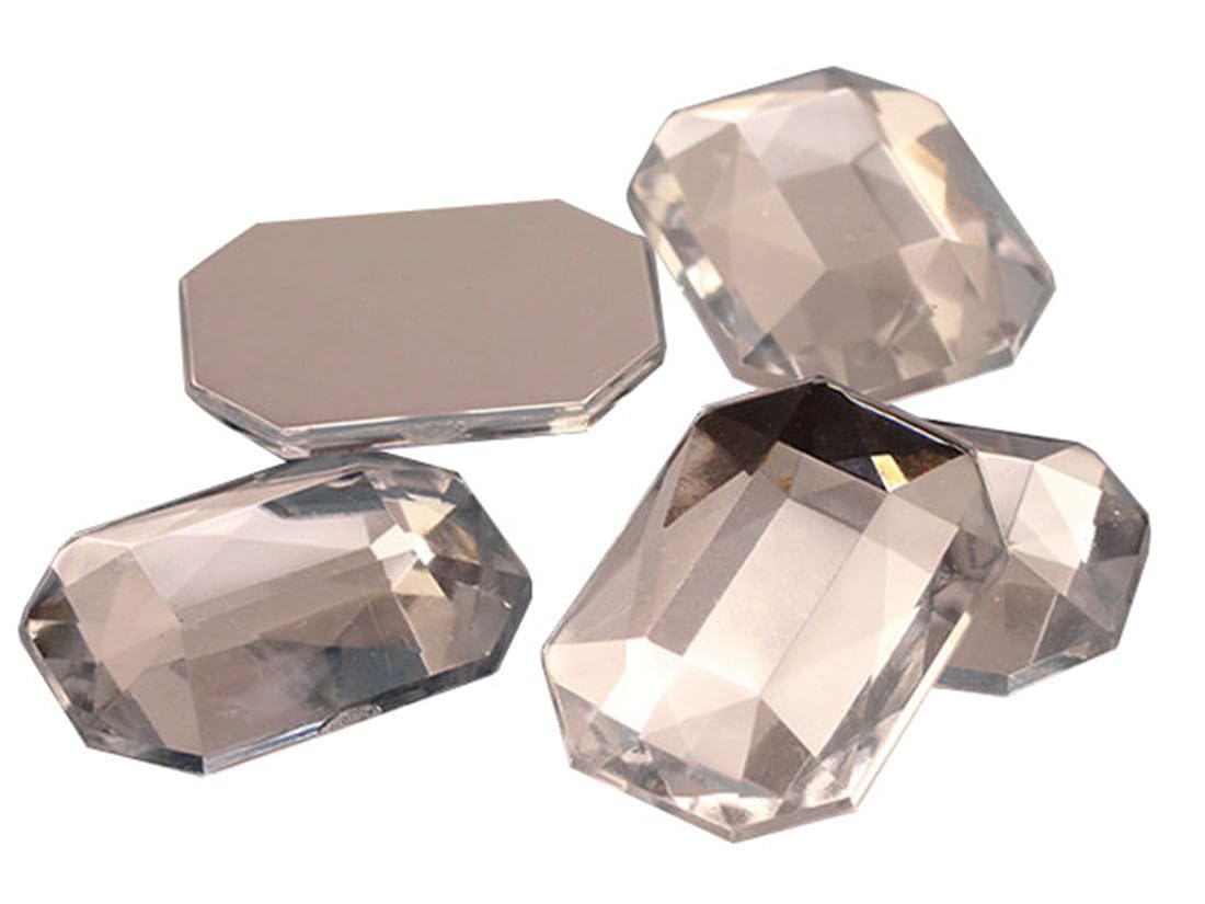 Allstarco Crystal Clear A01 8X6mm Flat Back Octagon Acrylic Rhinestones Plastic Gems Face Gems Jewelry Making Costume Jewels Cosplay Embelishments Crafts - 100 Pieces (Crystal Clear A01)