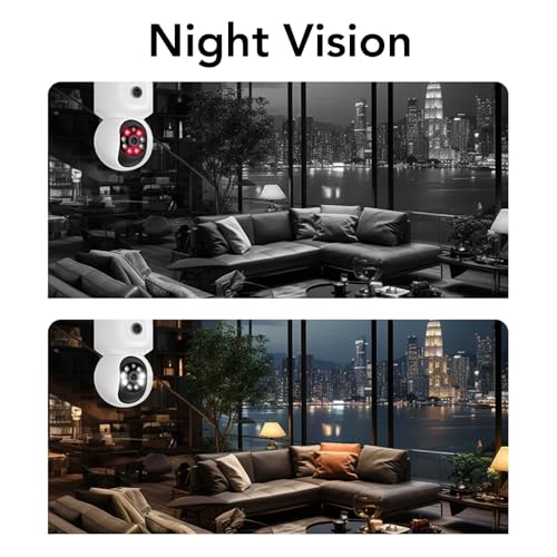 Denash Cameras de sécurité sans Fil Extérieur, 1080p HD Dual Lens Wireless Subs Sunseillance Camera, 360 ° PTZ Rotation Motion Detection for Home Security – Image 5