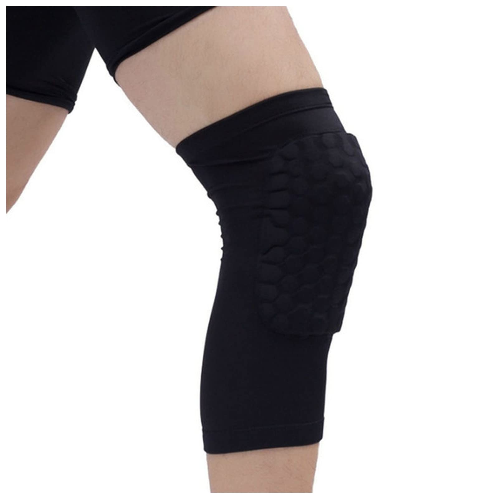 Compression Leg Sleeves, 1PC Honeycomb Basketball Sport Kneepad Volleyball Knee Protector Brace Support(Noir,S)