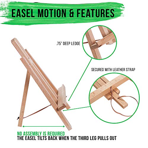 U.s. Art Supply 11" Small Tabletop Display Stand A-Frame Artist Easel - Beechwood Tripod, Painting Party Easel, Kids Students Classroom Table School Desktop - Portable Canvas Photo Picture Sign Holder #TOP2
