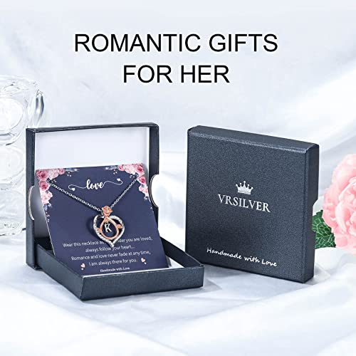 Vrsilver Rose Heart Initial Necklaces For Women, Gifts For Teenage Girls Initial Z Necklaces For Teen Girls Gifts For Teenage Girls Necklaces For Teen Girls Gifts Jewelry For Teen Girls Gifts For Her #TOP6