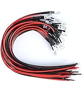 LAOMAO 20x 5mm LEDs mit 20cm Kabel 12 Volt DC/Led fertig verkabelt (weiß)