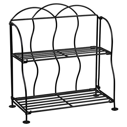 Duwee Especiero, Especiero de cocina, Especiero plegable para baño, escritorio, hogar, negro