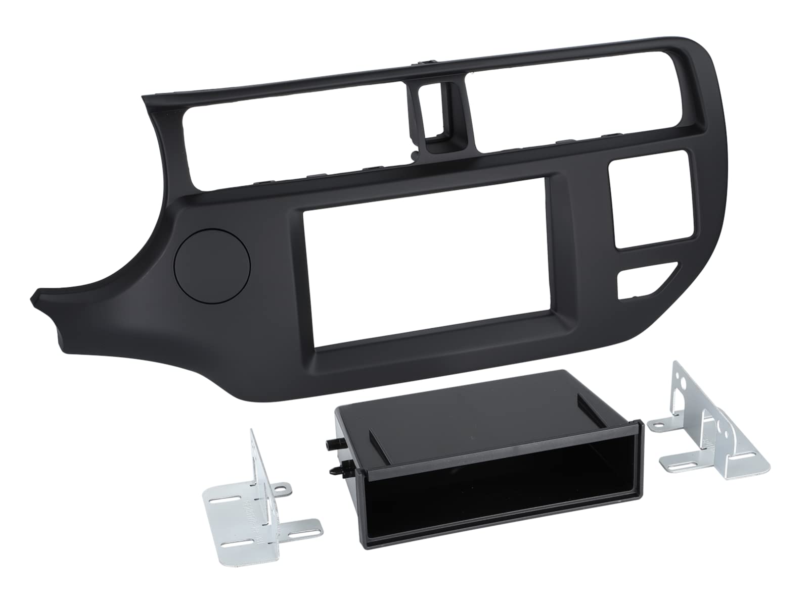 With Fascia Adapter Kia Rio 9/2011- > > Storage Pocket Black