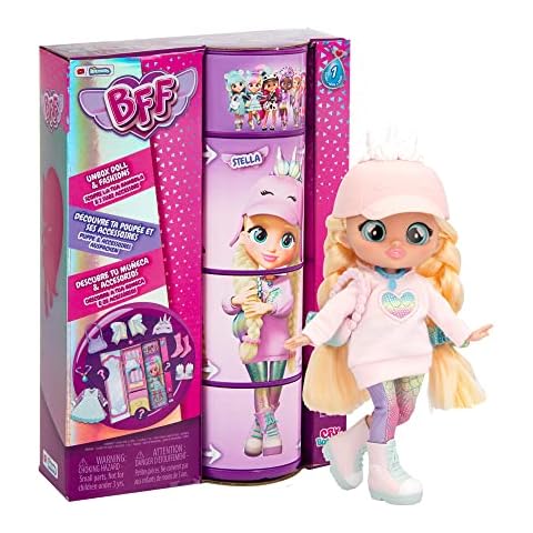 BFF By Cry Babies Stella | Collectible Fashion Doll with Long Hair, fabric Clothes and 9 Accessories - Gift Toy for Girls and Boys +3 Years Cover