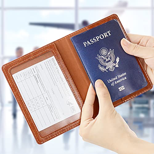 Image of TIGARI Passport Holder for Travel Women Men, Valentines Day Gifts PU Leather Wallet Cover Case Sleeve, Waterproof Protected Document Organizer, Vacation Plane Cruise Travel Essentials