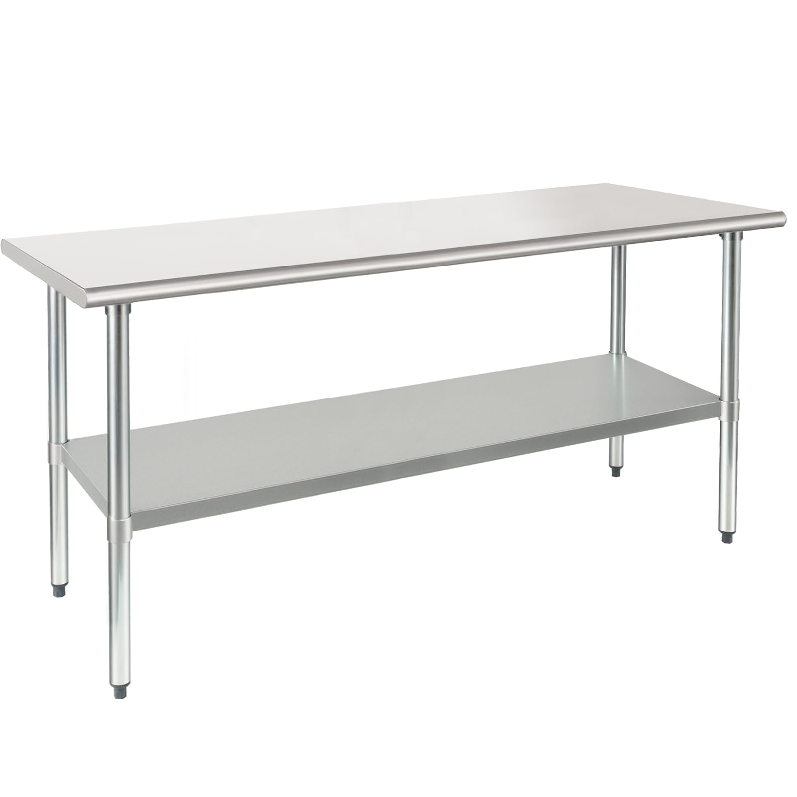 HARDURA Stainless Steel Table 30X72 Inches with Undershelf and Galvanized Legs NSF Heavy Duty Commercial Metel Table for Food Prep