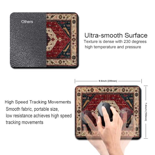 Image of Carpet Pattern Mousepad - Small Non-Slip Rubber Carpet Design Printed Computer Mouse Pad 19x22cm (FMP0222)