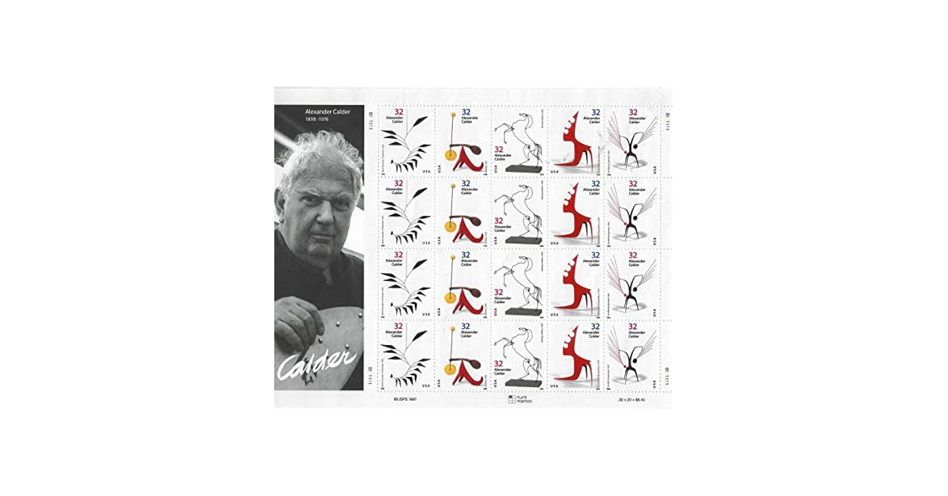 Amazon.com: USPS Alexander Calder Full Sheet, Cent Postage